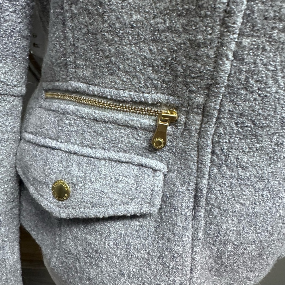 Banana Republic Grey Wool Blend Moto Jacket SP - Picture 6 of 12
